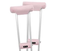 SPRING SEAON Premium Crutches Padding PU Leather Fabric Crutch Underarm Pad and Hand Grip Covers-Comfortable, Waterproof and Sweat-proof Crutches Accessories Crutch Pads for Adult & Youth (Pink)