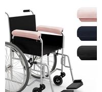 SPRING SEAON Wheelchair Armrest Covers (Pair), Suede Velvet Memory Foam Cushions for Wheelchair & Office Chair Arms, Soft Support Pads for Mobility Aids