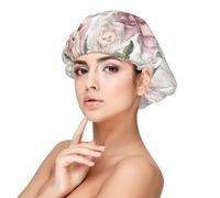 Spring Season Pink Flowers Floral,Adult's Satin Sleeping Cap - Women's Elastic Sleep Bonnet, Adjustable Overnight Hair Cover