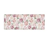 Spring Season Pink Flowers Floral,Mouse Pad Large Desk Pad Computer Keyboard Mouse Mat With Non Slip Rubber Base 30 x 80 cm