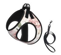 Spring Season Pink Flowers Floral,Pet Harness,Adjustable Reflective Dog Harness,Pet Leash Vest,M