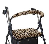 SPRING SEASON Rollator Walker Seat & Backrest Rollbar Covers Set - Adjustable Patterns Walker Cover Accessories for Leopard Rollator (Khaki leopard print)