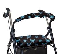 SPRING SEASON Rollator Walker Seat & Backrest Rollbar Covers Set - Adjustable Patterns Walker Cover Accessories for Leopard Rollator（Butterfly）