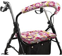 SPRING SEASON Rollator Walker Seat & Backrest Rollbar Covers Set - Adjustable Patterns Walker Cover Accessories for Leopard Rollator（Pink）