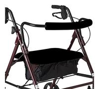 SPRING SEASON Rollator Walker Seat & Backrest Rollbar Covers Set - Adjustable Patterns Walker Cover Accessories for Leopard Rollator（Black）