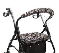 SPRING SEASON SPRING SEASON Rollator Walker Seat & Backrest Rollbar Covers Set - Adjustable Patterns Walker Cover Accessories for Leopard Rollator（Leopard print）