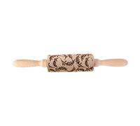 Spring Series Pattern Flower Leaf Embossing Wood Stamps Rolling Pin Baking Cookie Fondant Cake Textured Roller Embossing Rolling Pin for Baking Cookie Fondant Dough Roller Pastry for Engraved Stick