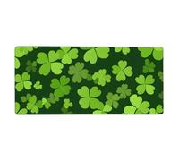 Spring Shamrock Mouse Mat Green Clover Gaming Mouse Pad with Stitched Edges Non-Slip Large Desk Mat for PC Laptop Office Home Gamer 900x400x3mm Keyboard Mousepad