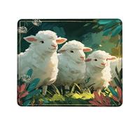Spring Sheep Scene Mouse Pad, Soft White Fleece Lamb Design, Eco-Friendly Non-Slip Mouse Pad for Home and Office Desk, Cute Animal Themed Mat Square11.8 x9.8