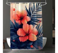 Spring Shower Curtain, Waterproof Extra Long Curtains for Bathroom Decor, Weighted Shower Curtain Flower, for Bathroom Window Curtains, Quick Dry Wet Room, W 240 x L 180 cm(W 95" x L 71") D-8829