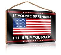 Spring Signs For Front Porch If You'Re Offended I'Ll Help You Pack Wooden Sign Fall Porch Decor Teen Room Decor(15X28CM)