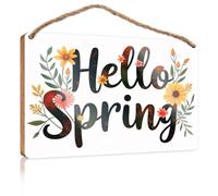 Spring Signs For Home Decor Hello Spring: Flowers Bloom, Nature Awakens. Chill Wood Sign Camper Decor(23X35CM)
