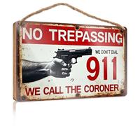 Spring Signs For Home Decor No Trespassing We Call The Coroner Chill Wood Sign Camper Decor(15X28CM)