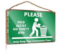 Spring Signs For Home Decor Please Help Keep Your Community Clean. Chill Wood Sign Camper Decor(20X30CM)