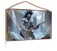 Spring Signs For Home Decor Thundering Waters: The Rock Warrior'S Epic Performance Wooded Sign Dorm Room Accessories Wooden Hanging Sign(15X28CM)