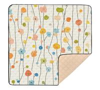 Spring Small Flowers Fresh Cute Foldable Baby Girl Play mat for Indoor Outdoor Non-Toxic Foldable Baby Crawling Mat for Babies Infants Toddlers, 50'' x 50''alfombrillas para Bebes jugar