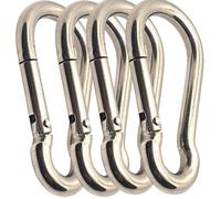 Spring Snap Hook 316 Marine Grade Stainless Steel Carabiner Clip - Heavy Duty Locking Snap for Camping, Fishing, Hiking, Traveling, Home & Outdoor Use - Rust Resistant (M7 x 70mm - 4PCS)