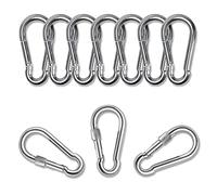 Spring Snap Hook Carabiner Clip - MissZM, Steel Stainless Keyring for Backpack Outdoor Camping Hiking Kid Swing Traveling Fishing, Waterproof Rustproof Strong Durable (10,M6)