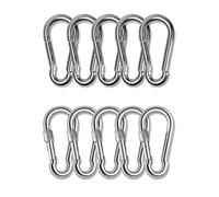 Spring Snap Hook Carabiner Clip - MissZM, Steel Stainless Keyring for Backpack Outdoor Camping Hiking Kid Swing Traveling Fishing, Waterproof Rustproof Strong Durable (10,M8)