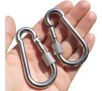 Spring Snaps - 4 Inch Stainless Steel Carabiner Clip, Heavy Duty Snap Hooks for Playground Equipment Parts & Hardware, Silver