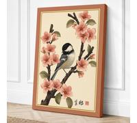 Spring Song Japandi Canvas Wall Art Print 24x16 Inch (61 x 41 cm)