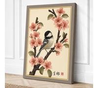 Spring Song Japandi Canvas Wall Art Print 24x16 Inch (61 x 41 cm)