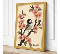 Spring Song Japandi Canvas Wall Art Print 24x16 Inch (61 x 41 cm)