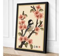 Spring Song Japandi Canvas Wall Art Print 24x16 Inch (61 x 41 cm)