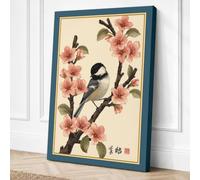 Spring Song Japandi Canvas Wall Art Print 36x24 Inch (91 x 61 cm)