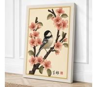 Spring Song Japandi Canvas Wall Art Print 36x24 Inch (91 x 61 cm)