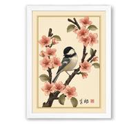 Spring Song Japandi Framed Wall Art Print A2 (59.4×42cm) White, Wall Decor for Living Room, Bedroom, Office & Home, Ready to Hang, Art Gift