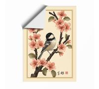 Spring Song Japandi Unframed Wall Art Print A4 (29.7×21cm), Wall Decor for Living Room, Bedroom, Office & Home, Art Gift