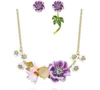 SPRING SONGBIRDS - Handmade Floral Jewelry Set, Una talla, Acrylic, Flower