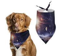 Spring Space Galaxy Universe Dog Bandanas Triangle Holiday Pet Neck Scarf Soft Adjustable Bib Handkerchief Accessories Washable Durable Fabric for Pet Puppy Cats Large Dog