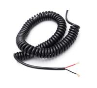 Spring Spiral Cable Stretch Retractable Coil Power Cord 2/3 Core 13/15/18/22 AWG 2.5/5/7.5m With 1.25-3.75m Stretch(2 Core 22awg,Line length 2.5meter)