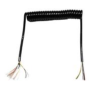 Spring Spiral Cable Stretch Sensing Edge 5 Core 0.5mm2 Spring Coil Power Cable, 2.5-7.5m Length, 1-3m Stretch(Stretch 3 meter)