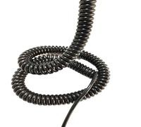 Spring Spiral Coiled mains Flex Cord Spring Wire, Spring Spiral 2 Cores Telescopic Power Cord 13AWG/15AWG Black 1-8M Retractable Cable(2 core 15AWG 1 meters Line)