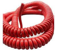 Spring Spiral Coiled mains Flex Cord Spring Wire, Spring Spiral Wire Auto Sensor Cable Machine 2 Core 1.5mm² Stretch 1-18M Polyurethane Jacket Bare Copper(Stretch 8 meter)