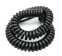 Spring Spiral Power Cord Extensible Wire, 0.2mm .3mm .5mm 2 Core and 11 Black and White(6core 14awg,Stretch 1.2 meter)