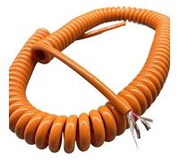Spring Spiral Power Cord Extensible Wire, 2 Core Power Cord Spiral Cable 20AWG 0.5mm Square Orange Expansion Wire Stretch 1 Meter 20 Meters Pure Copper Spring(Stretch 20 Meters)