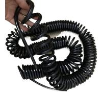 Spring Spiral Power Cord Extensible Wire, 3 Core Elastic Tensile Cable Black 4mm Square 30A Spring Power Cord Wire Copper Spiral Telescopic(Stretch 2 meter)