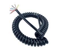 Spring Spiral Shielded Cable - 4/5/6/7 Cores Telescopic Wire for Home & Industrial Use, 0.15/0.2/0.3/0.5 sqmm, Copper Conductor(5Cores STRETCH 10meter 0.2sqmm)