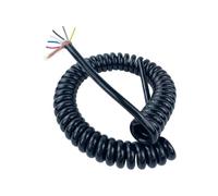 Spring spiral shielded wire, 4/5/6/7 core, 26/24/22/20 AWG, telescopic cable, for electronic instruments and signal transmission equipment(4 Cores,STRETCH 2M_22 AWG 0.3MM2)