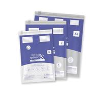 Spring & Spruce Air Pushback Vacuum Bags 6pcs Mixed Sizes - Compression Space Saving Sealer Packs - Easy to Use - For Clothes, Blankets & Pillows - Reusable Design - Medium, Large & Extra Large Bags