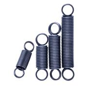Spring steel closed-loop tension spring, double-coil L-shaped, Wire diameter 2mm Outer diameter 14mm Length 280mm, 1Pcs, Black, 2x14x280mm