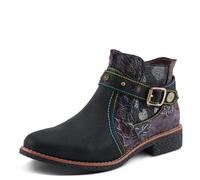 Spring Step L'Artiste Airies Women's Chelsea Boot - Edgy Studs, Ornate Embellishments, Show-Stopping Style, Black Metallic, 6.5-7