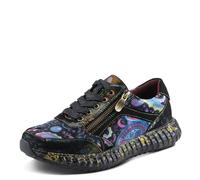 Spring Step L'Artiste Javana Women's Lace-Up Sneaker - Mixed Materials, Lace Accents, Comfortable & Fashionable, Black Multi, 7.5-8