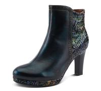 Spring Step L'Artiste Marleigh Women's Metallic Bootie - Glittering Accents, Iridescent Patterns, Enchanting Ankle Boots, Black Multi, 6.5-7