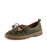 Spring Step Women's Berna Leather Loafer - Artistic Slip-On Comfort Shoe with Padded Insole, Elastic Vamp, and Durable Rubber Outsole, Dark Olive, 7.5-8