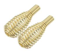 Spring Stove Handle Spiral Grip Stainless Steel Tower Shape 2pcs | Ergonomic Anti-scald Design, Polished Golden Finish, for Bbq Pit Maintenance and Modern Kitchens